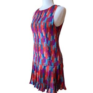 Fossil Women's sleeveless multi-color drop waist dress, Sz XS